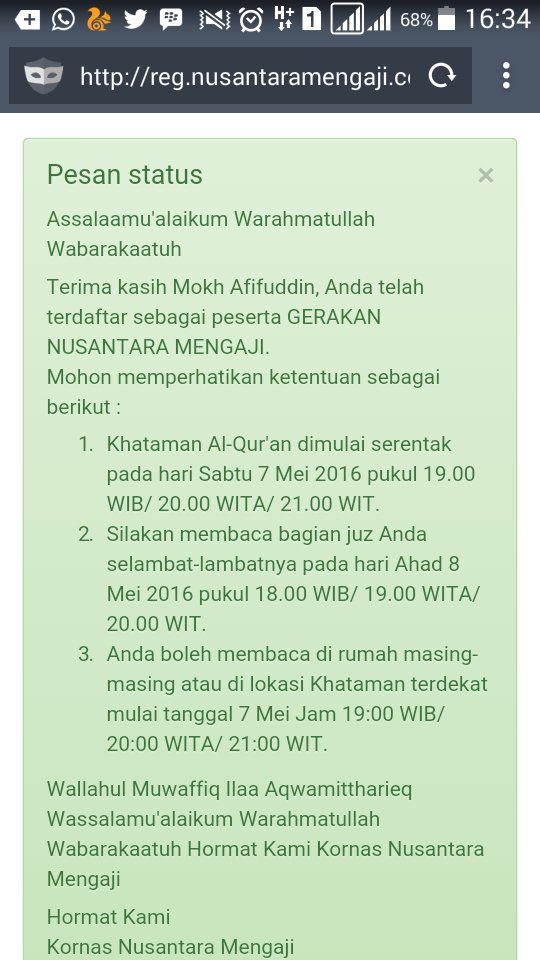 Afivwae_wes's tweet photo. Alhmdulillah sudh daftr mengaji di #NusantaraMengaji ini baru #BudayaNusantara @nu_mengaji @cakiminpkb @ayomondok https://t.co/Ojskpiffpw