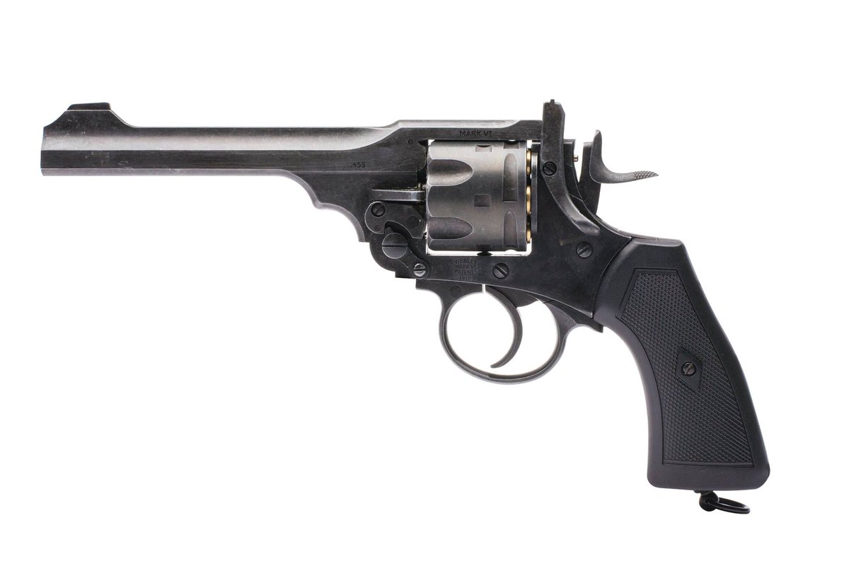 Revólver #MarkVI #Webley en CO2. Acabados en negro y battlefield.