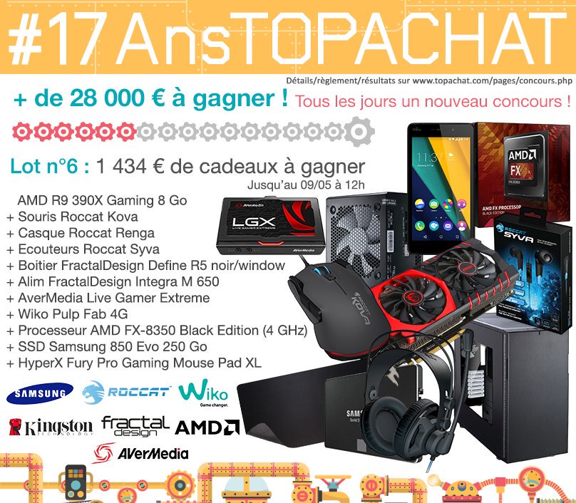 TopAchat's tweet image. Concours #17AnsTopAchat

1 434 € à gagner avec le #Lot6 !

Pour participer, RT + Follow @TopAchat :-)