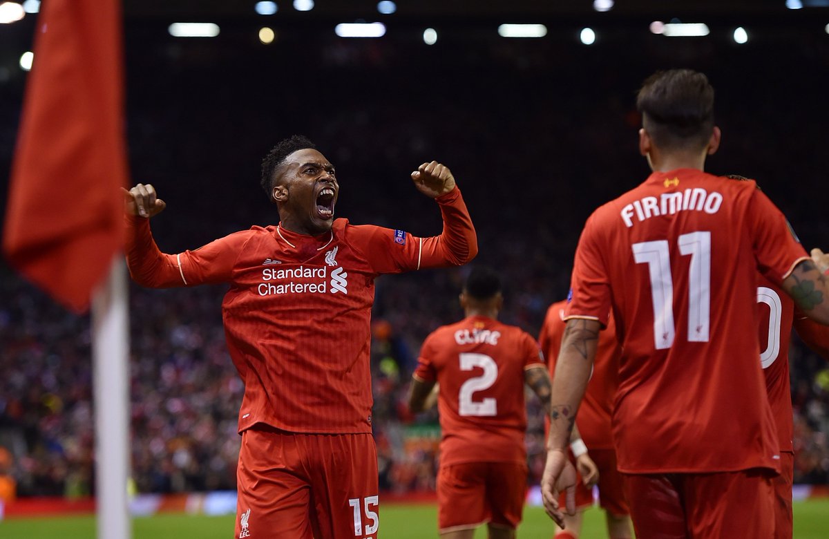 SuperSportTV's tweet photo. Sturridge was involved in all three goals as Liverpool beat Villarreal 3-0 at Anfield to reach the #UEL final. https://t.co/PXMcxi2R23