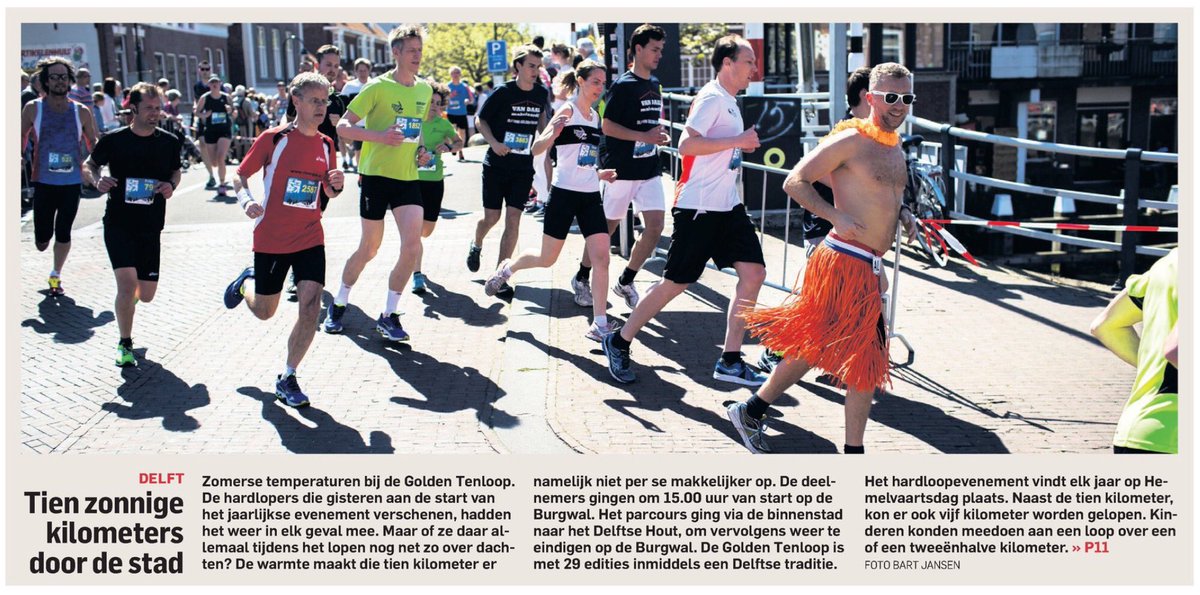 Zuidpoort's tweet photo. @ADDelft : Golden Tenloop #Delft 'Tien zonnige kilometers door de stad' 
Het centrum van Delft genoot van feestdag https://t.co/6RAhuuLe67