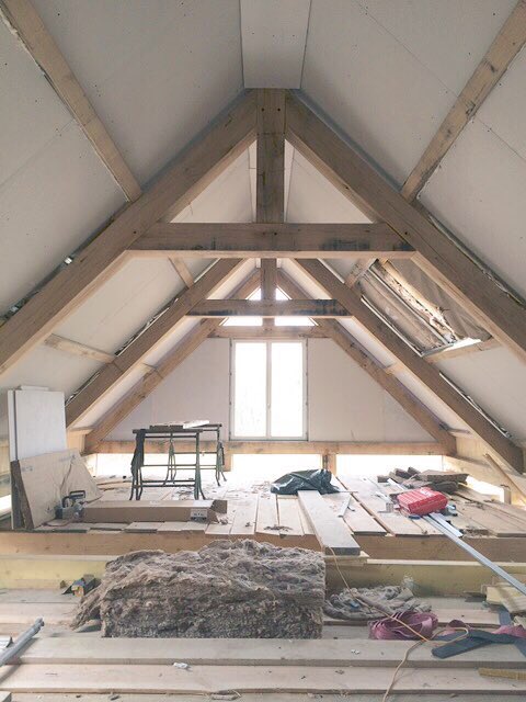 Antler_Oak's tweet photo. Oak Framed House Project in France nearing completion @Antler_Oak #bespoke #interiors #architecture #design #oak https://t.co/WTNnWkJmrb