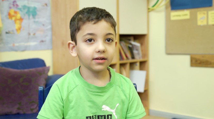 UNICEF's tweet photo. "It was a real hard journey" Nawwar, 7, traveled from #Syria to Germany: https://t.co/lun71R8ki1   #actofhumanity https://t.co/xwuCbTtFtn