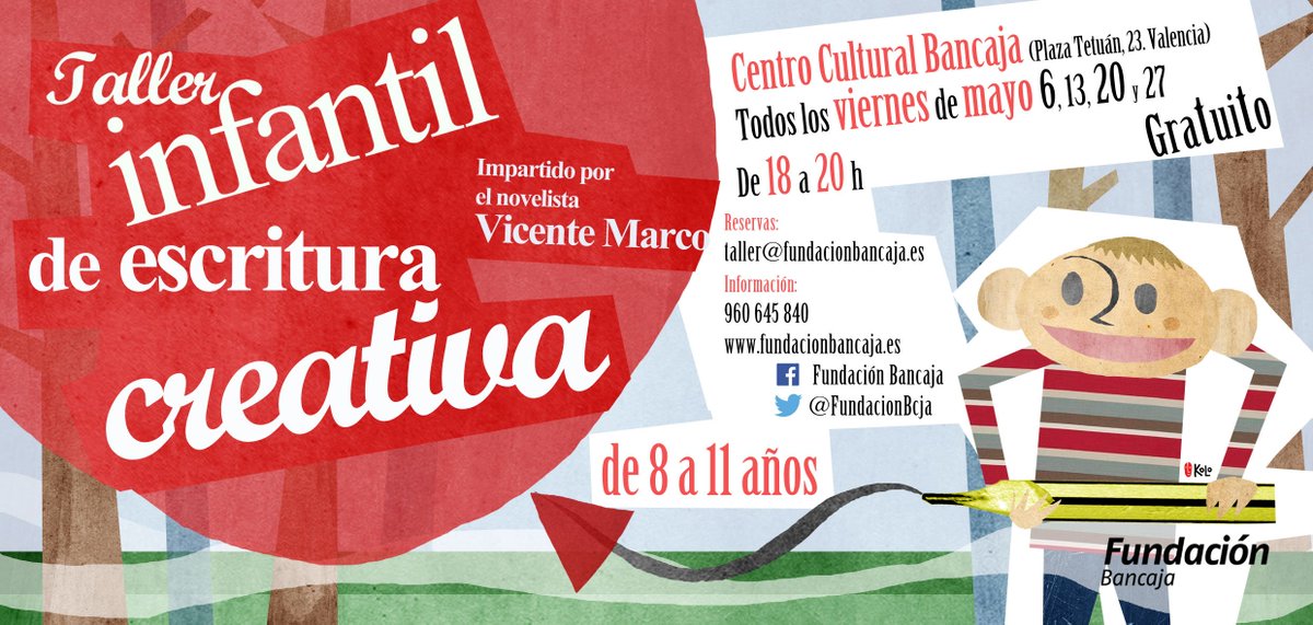 FundacionBcja's tweet photo. Hoy empiezan nuestros talleres de escritura creativa del mes de mayo. Es de tiempo de imaginar y crear historias. https://t.co/SbJB8TEp51