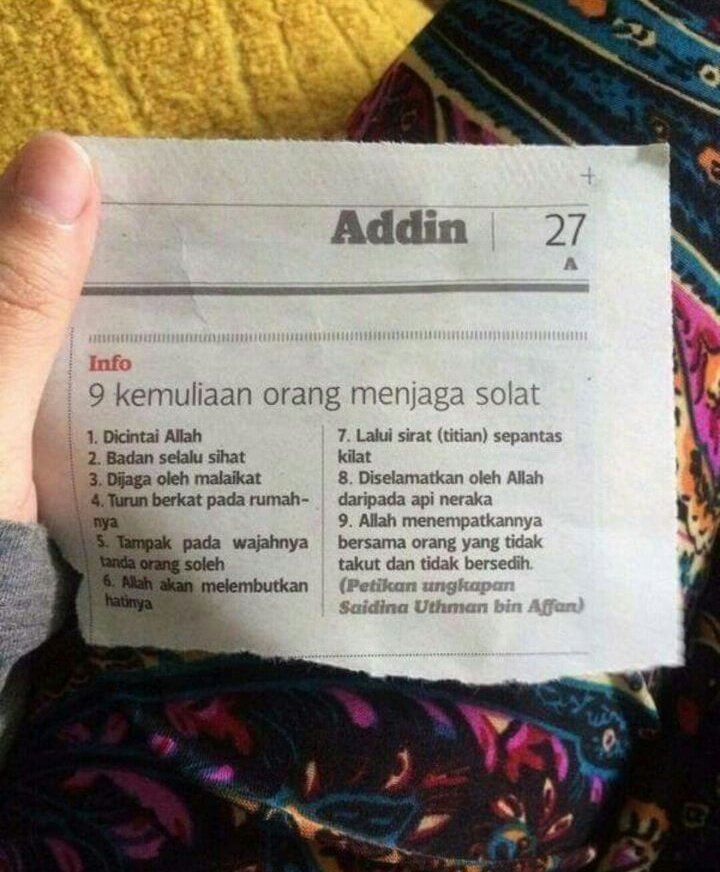nakbebel's tweet photo. Ramai yang tak tahu tentang 9 kemuliaan orang menjaga solat. Semoga yang baca antara dalam kalangannya. https://t.co/L3ImL5GbVE