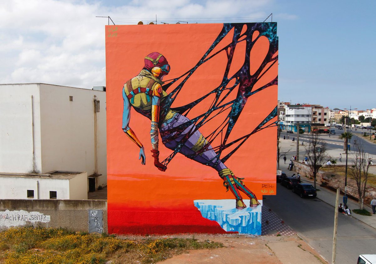 “Cosmic Balance” by Deih in Rabat #streetart streetartnews.net/2016/05/cosmic…