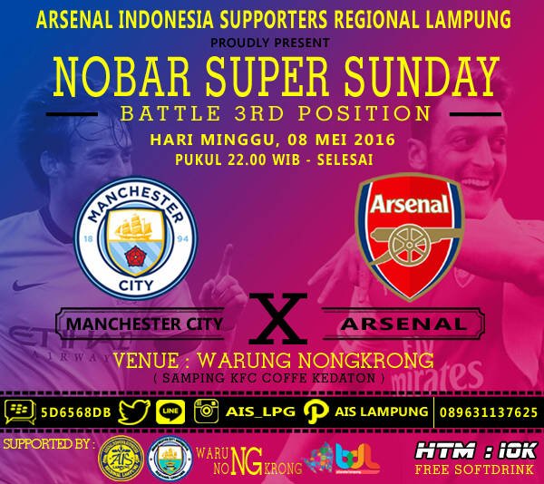 AIS_LPG's tweet photo. #NonbarAISLPG Super Sunday  | Minggu, 8 Mei 2016 | K.O: 22.00 WIB | HTM: 10K (Free Softdrink) | @WarungNongkrong. https://t.co/iuLxLvsQSL