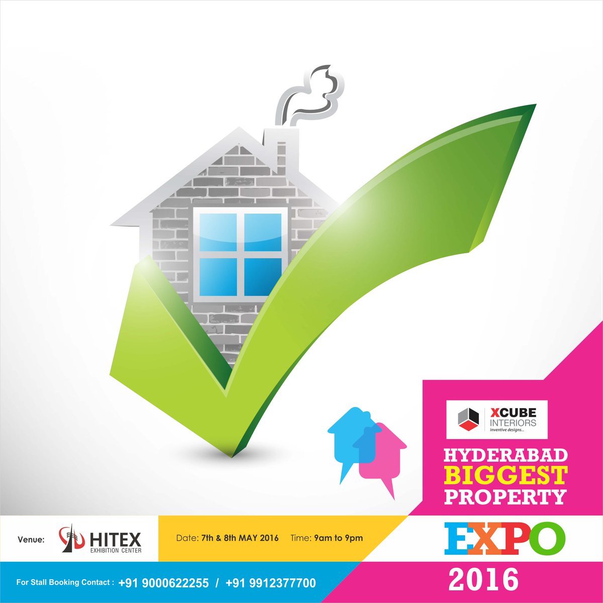 XcubeI's tweet photo. #XCube #Interiors presents #Hyderabad's Biggest #Property #Expo 2016 on #May 7th &amp; 8th at #HitexExhibition #center. https://t.co/hSGcUWcFFM