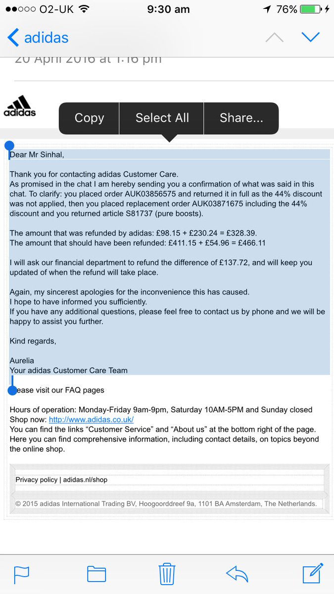 quemado Acercarse Racional 190E World on Twitter: "@adidas @adidasUK Why has it taken you 2weeks to  respond &amp; process a overdue refund? #unacceptable #customerservice  https://t.co/Oc1rMKuuTB" / Twitter