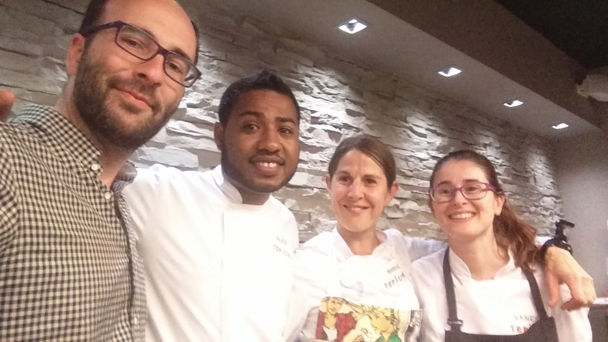Gran cena ayer de la mano de tres chefs que contagian ilusión y que nos hicieron disfrutar de lo lindo