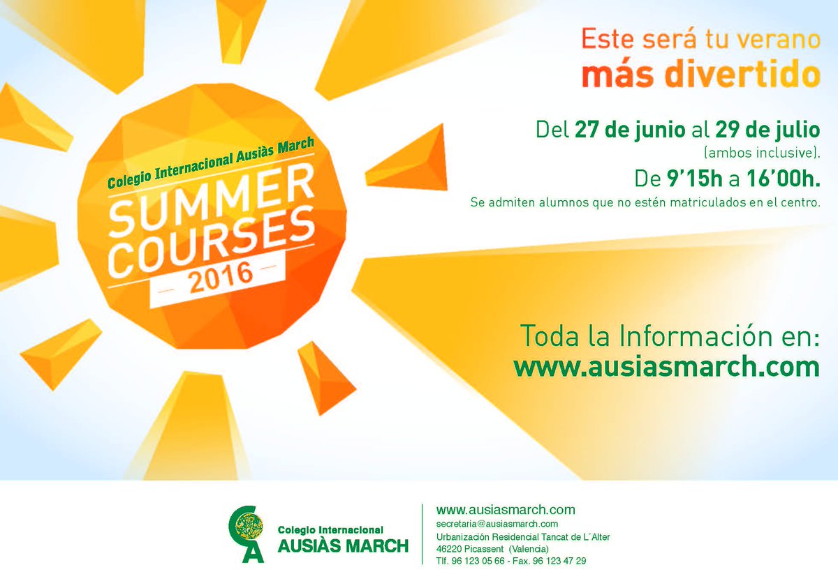 ¿Quieres pasar tu #verano mas divertido?. Apúntate a nuestros #SummerCourses2016