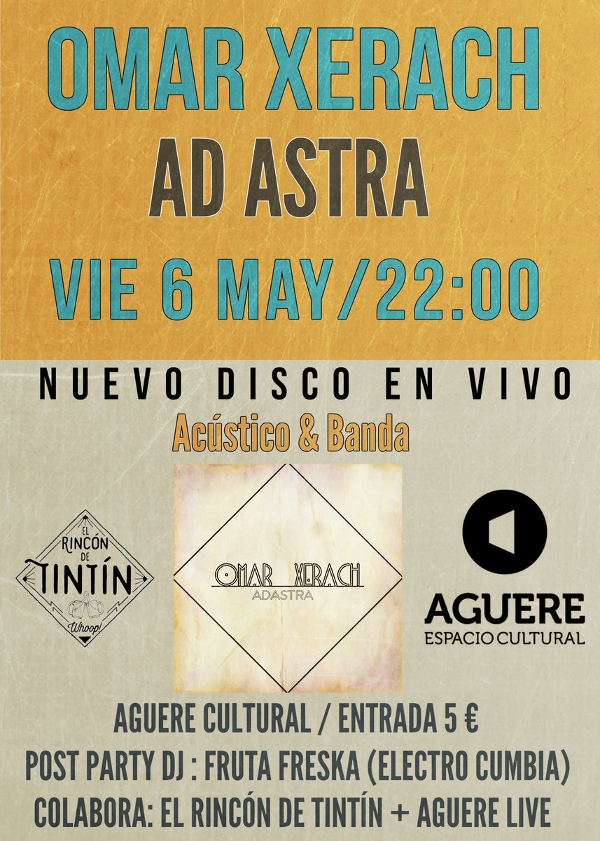 ¡Esta noche nos vemos en el <a href="/aguerecultural/">Aguere Cultural</a>!
Ven a disfrutar de un trabajo hecho íntegramente en La Laguna.