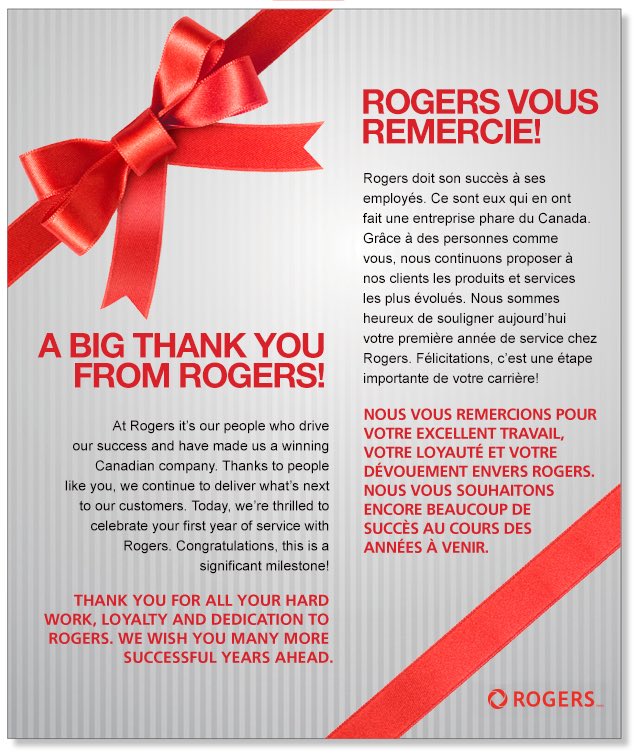 jaimeturner's tweet photo. Thanks @Rogers I am incredibly proud! #IWorkAtRogers #HappyAnniversaryToMe #TimeFliesWhenYouAreHavingFun https://t.co/v2f74za6DK