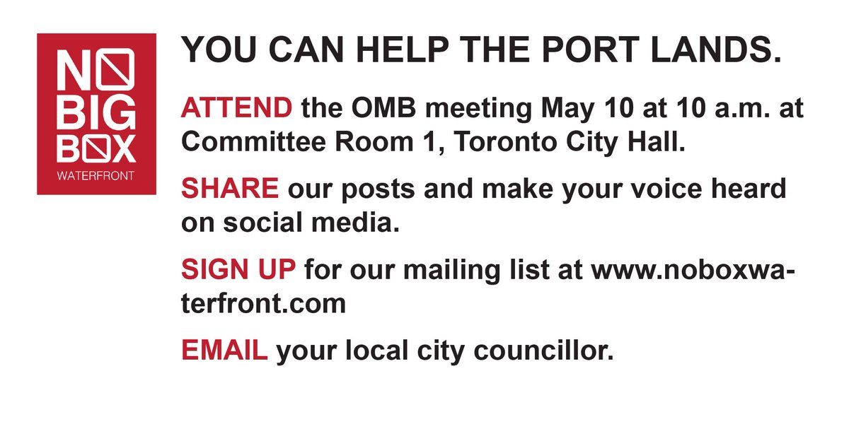 NoBoxWaterfront's tweet image. Here’s how you can help prevent unwanted big box development in the Port Lands. noboxwaterfront.com #topoli