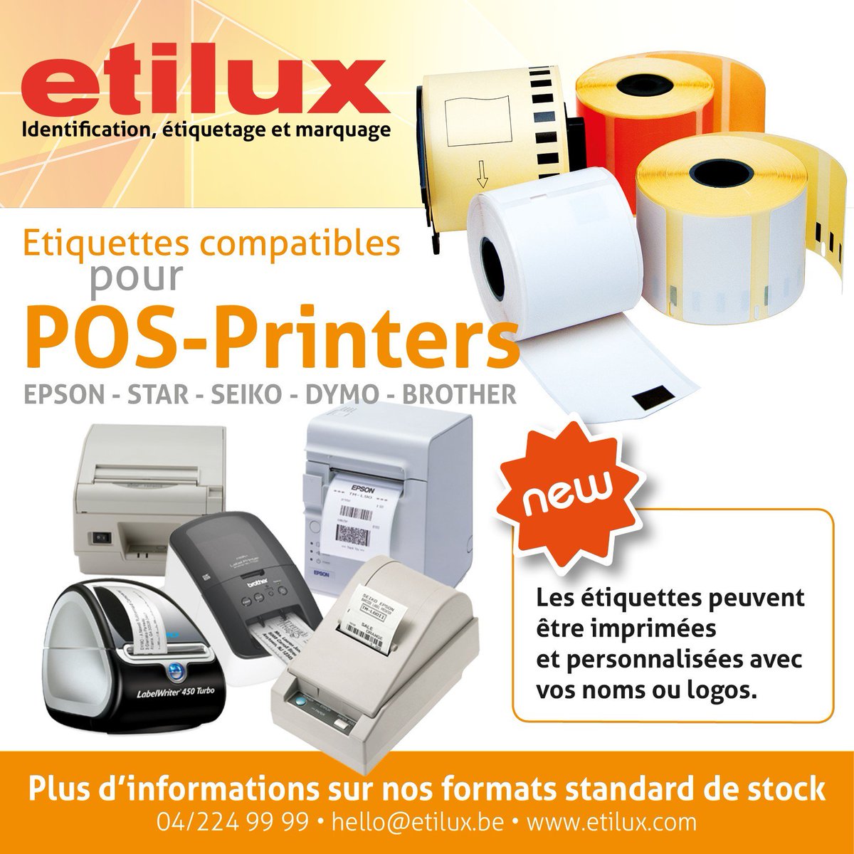 #FF #New Etiquettes pour imprimantes de bureau #POS buff.ly/1TvkVDF Plus d'infos ? Hello@etilux.be