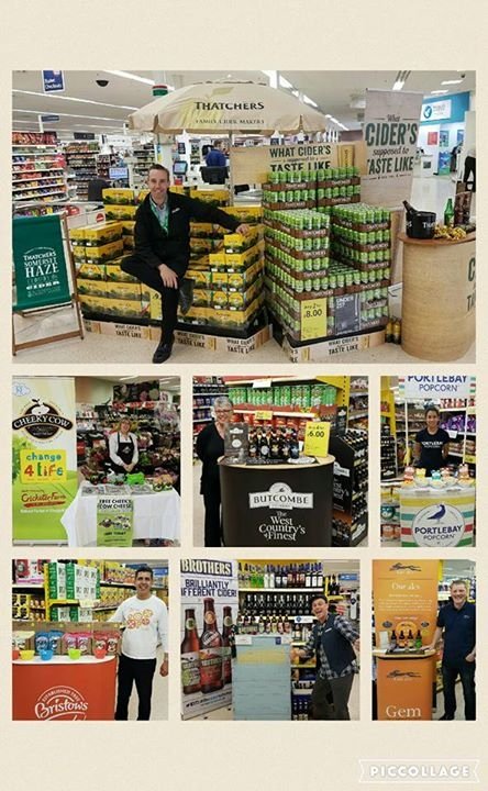 Local producers sampling at Tesco Clevedon today. #lovelocalchoice <a href="/thatchers_cider/">Thatchers</a> @TescoMedia @Tesco_southwest