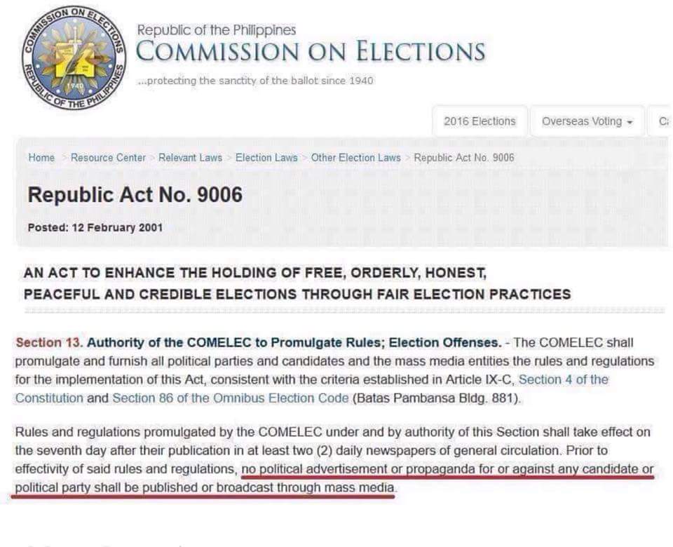19daniel81's tweet photo. @COMELEC wala nga bang nalabag ang tv ad against @RRD_Davao ? https://t.co/tJ0bYVgHGo