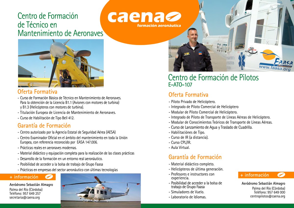 PegasusAeroG's tweet photo. Continua abierto el plazo de inscripción para el curso de #TMA y #Piloto de #helicoptero #Faasa https://t.co/miffre5aML