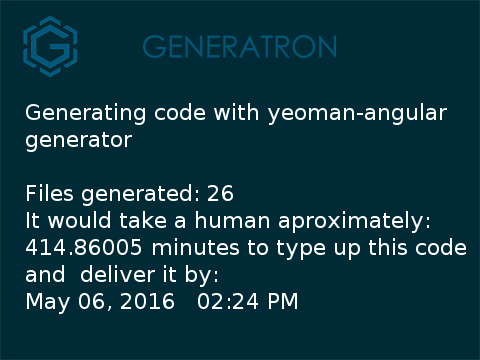 generatron.com/GeneratronEngi… #angularjs #yeoman #javascript #frontend #generativecoding, #codegeneration