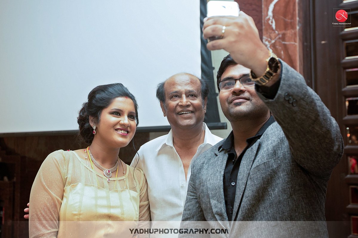 tamildevil's tweet photo. #Superstar #Rajinikanth at the after party of KS Ravikumar's daughter marriage. All smiles :) https://t.co/YbXMiIBS4S