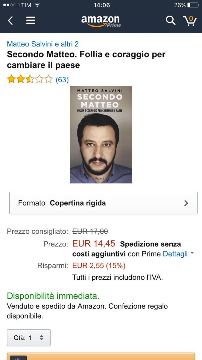 Dlavolo's tweet photo. Le recensioni su Amazon del "libro" di Salvini sono una cosa meravigliosa… https://t.co/oLHC2LOdAI