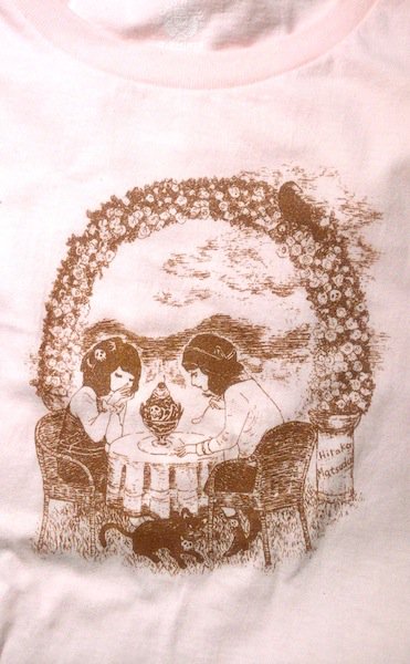 松田洋子 こないだ描いたガーリースカル隠し絵 茶のインクでライトピンクのtシャツにプリントしてもらったらとても可愛いくなりましたよ T Co Rprdq9mxzb Twitter