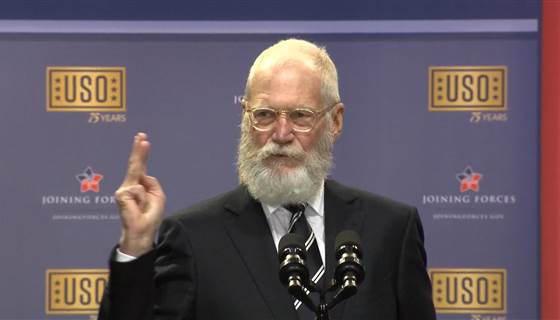 NBCNews's tweet photo. Watch David Letterman at USO bash tease Obama, Biden about running again https://t.co/i0puRa94fn https://t.co/qjUjhHCns5