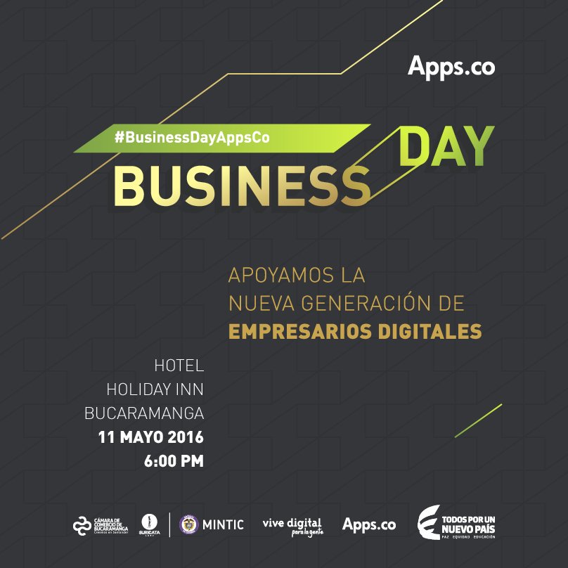 santanderinnova's tweet image. ¡Buenos días! Recuerden inscribirse para el #BusinessDayAppsCo--&amp;gt;bit.ly/businessdayccb #FelizViernes
