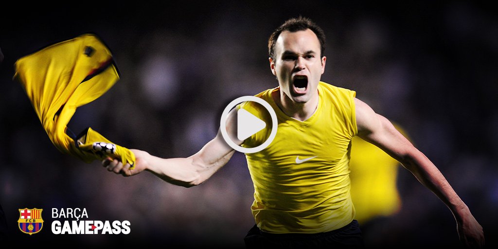 FCBarcelona's tweet photo. 📆👏⚽ 7 years from Iniesta's goal at Stamford Bridge! Relive it FOR FREE at Barça GamePass! https://t.co/5R4iqniKa7 https://t.co/EqGb70rULl