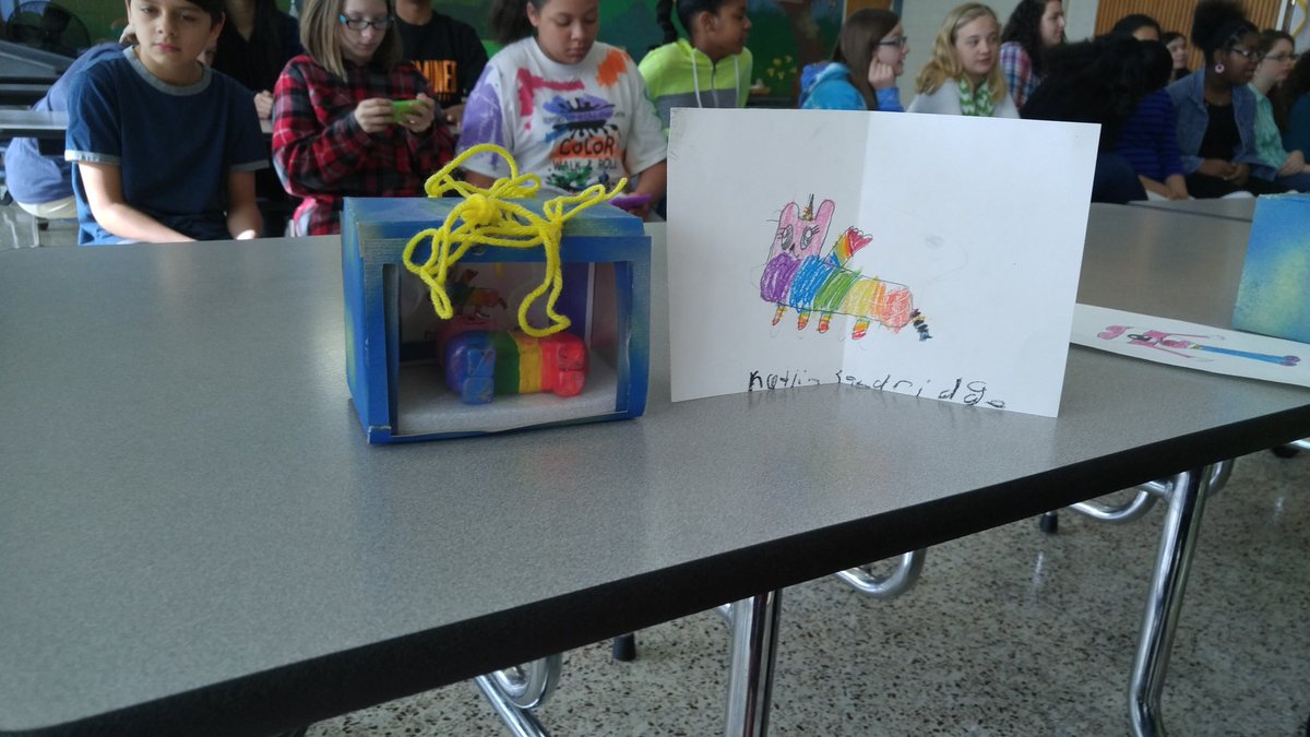 JMS_NC's tweet photo. JMS and Ragsdale art clubs make 3d works from Millis Road Elem. Art Club drawings. @trentvernon77 @GCSchoolsNC https://t.co/HSU8ZYtvs3