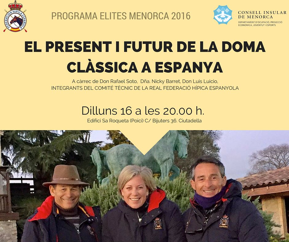 ConsellMenorca's tweet photo. Àmplia participació menorquina al programa #ELITES2016 #hípica #domaclàssica https://t.co/TIsztYceeb https://t.co/NY8hrM4Juc