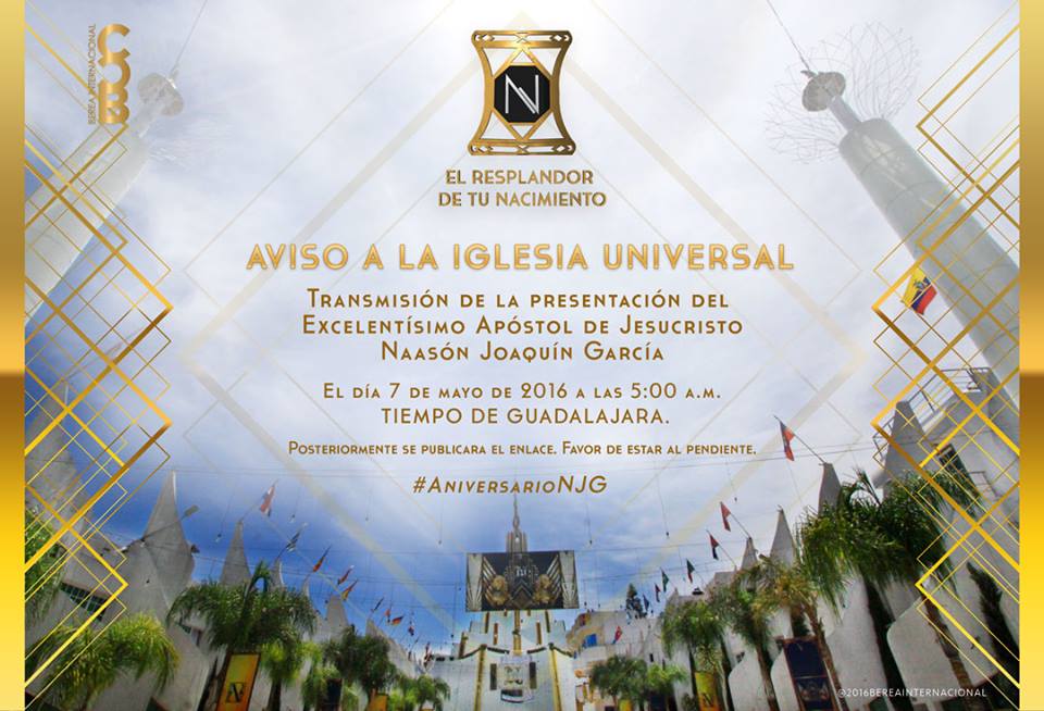 BereaInter's tweet photo. AVISO A LA IGLESIA UNIVERSAL

Transmisión de la presentación del Apóstol de Jesucristo

#LLDM
#AniversarioNJG https://t.co/HCTTDhcfLy