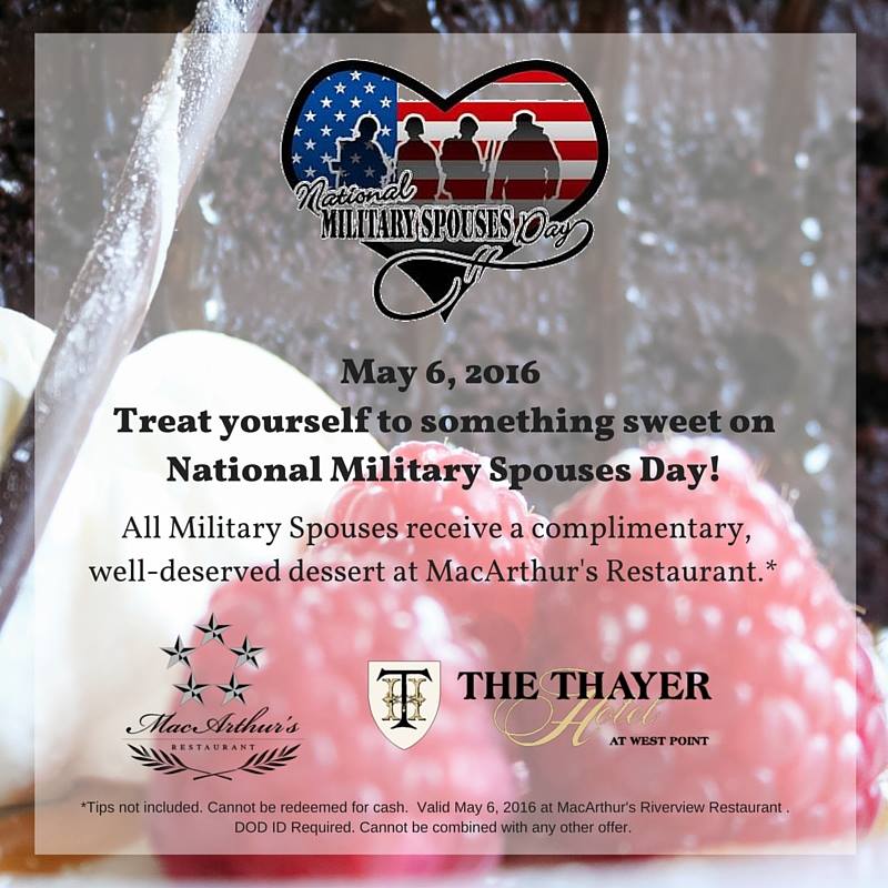 Happy #nationalmilitaryspousesday! Military Spouses are invited to enjoy a dessert on us!