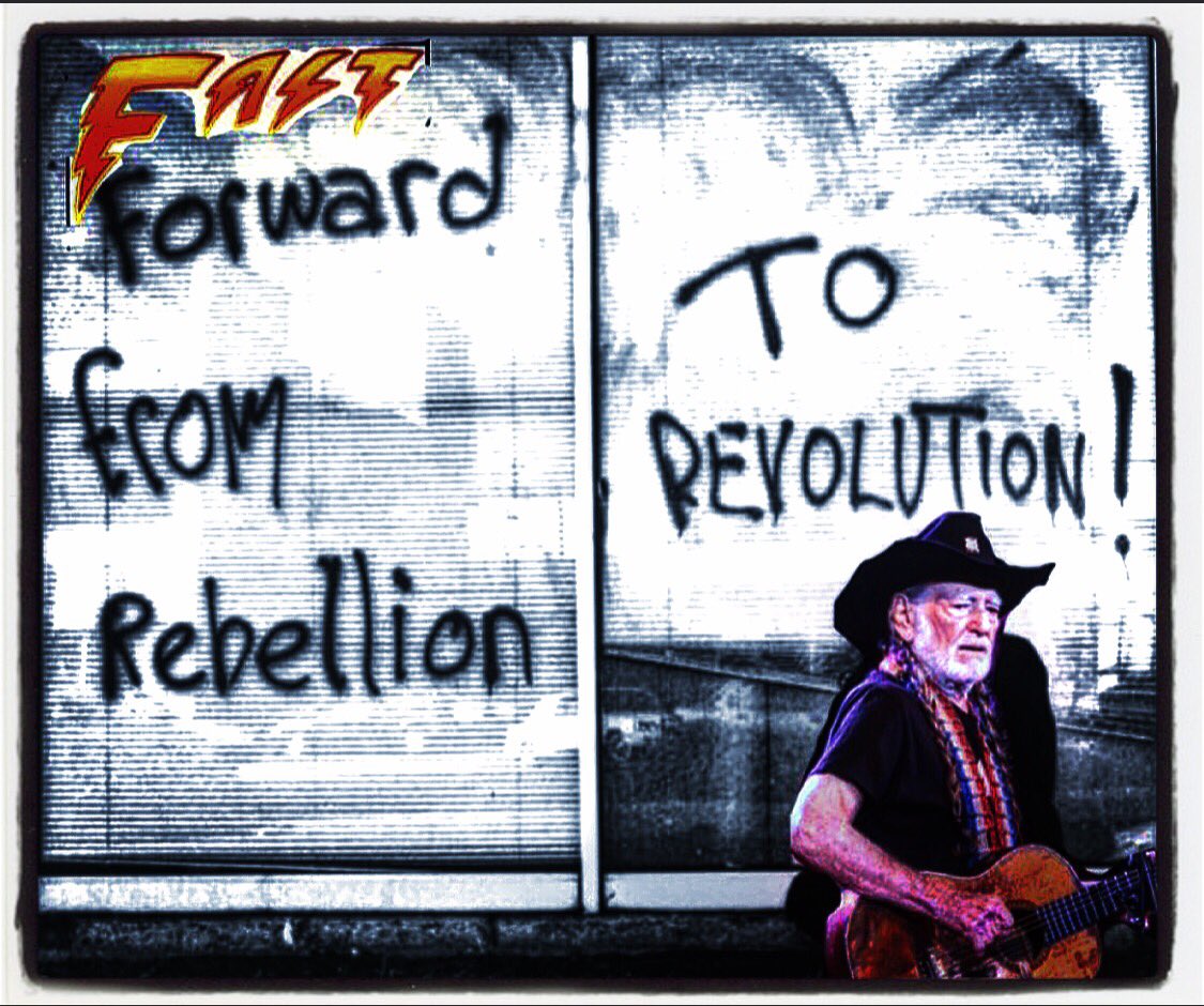 tompauldavis's tweet photo. " Fast forward from rebellion to revolution " #willienelson @willienelson #shotgunwillie @SpeedbuggyUsa https://t.co/7IAGMiCH0y