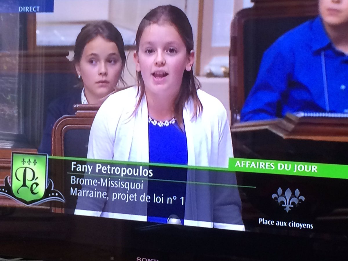 Des députés du primaire siègent aujourd'hui au parlement écolier. La relève est là! #assnat #polqc