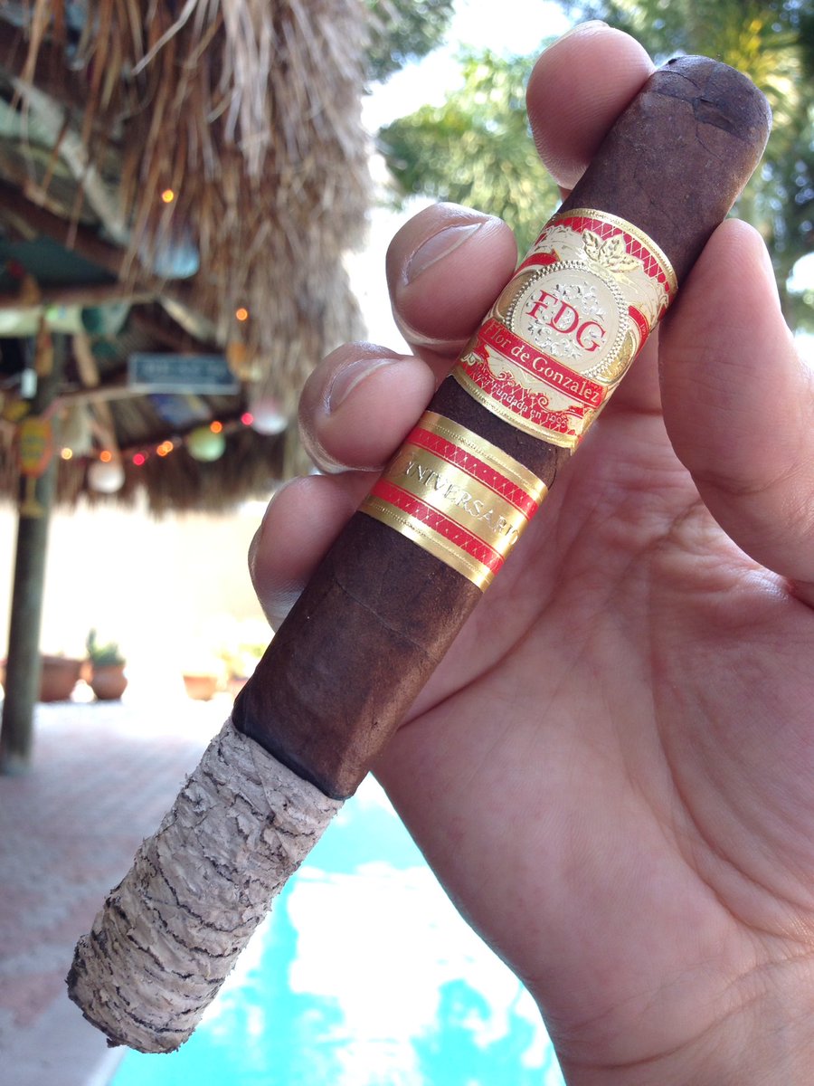 #now smoking this beautiful <a href="/fdgcigars/">FDG CIGARS</a> 20th Anniversario Maduro toro for a #cigar evaluation and rating #cigars