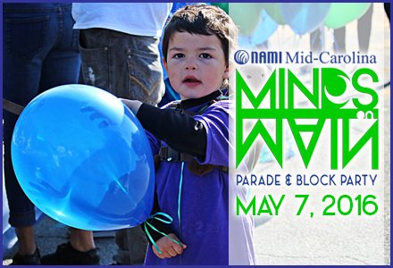 NAMIMidCarolina's tweet photo. #MindsonMain is TOMORROW! Parade starts 10am at Hope Plaza on Main, followed by a block party @SodaCitySC. #MHM2016 https://t.co/jiXOztsSRL