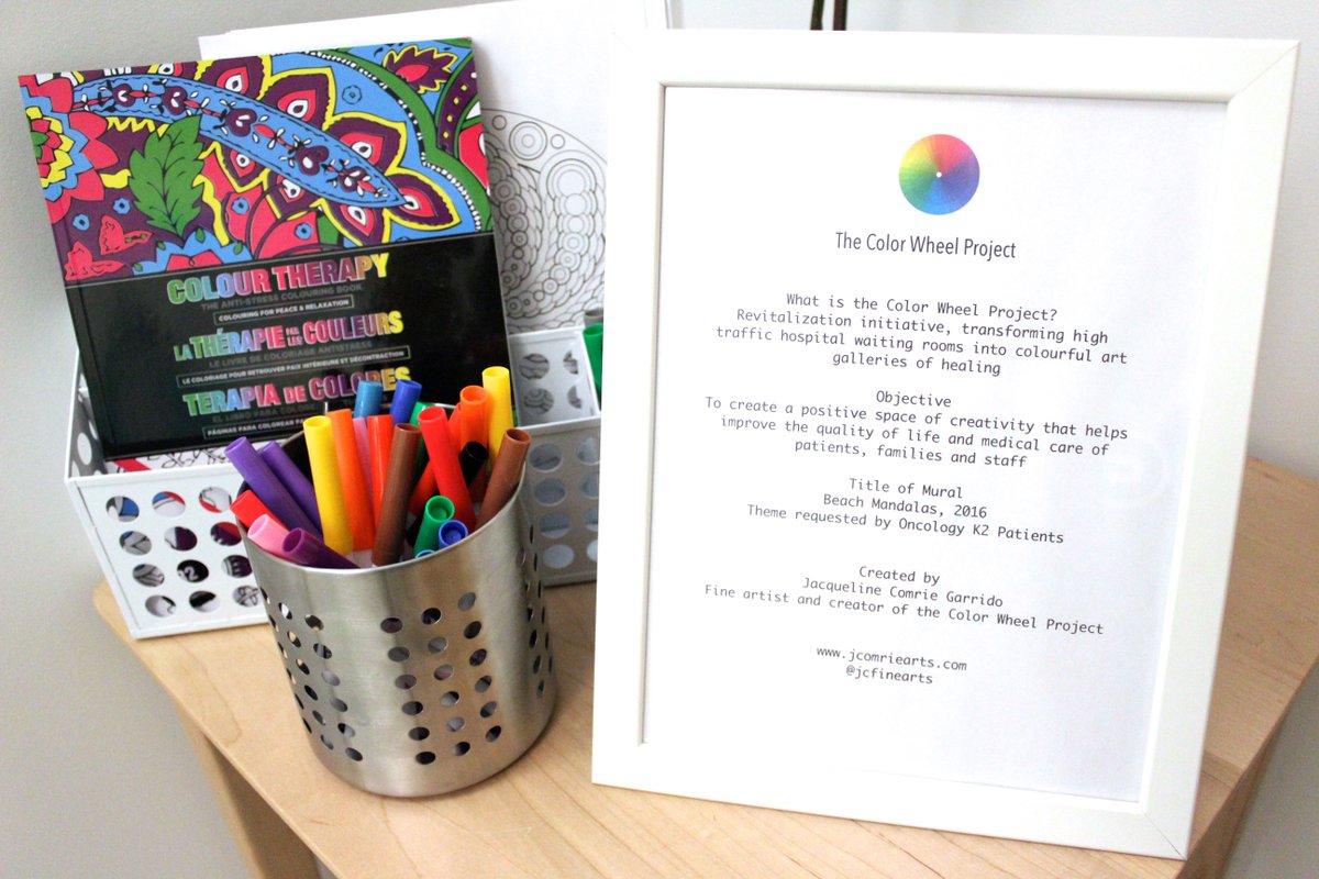 jacquiecomrie's tweet photo. @EastGeneral #colouringbooks and material available for patients at K2 Oncology #thecolourwheelproject #healingarts https://t.co/ydYsoYzKlD