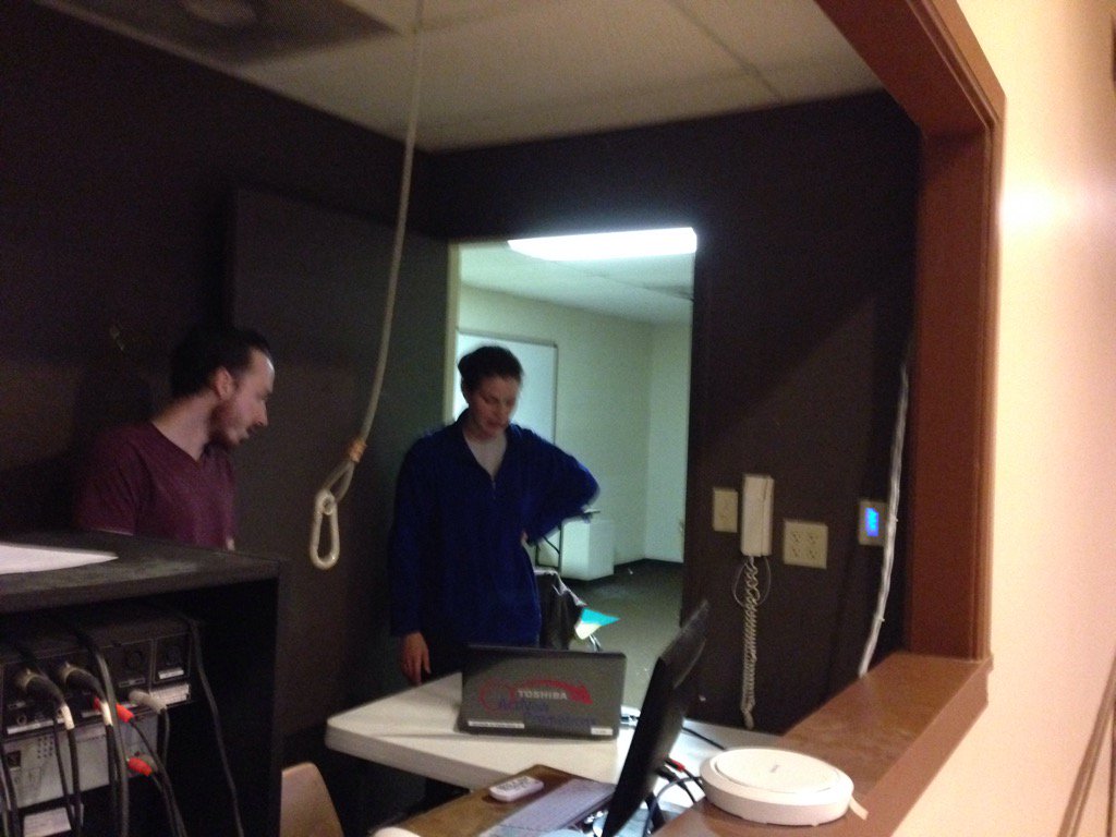 ActNowPromo's tweet photo. Setting up to have live scrolling results on the churches projector for Onesole Purpose. #nopaperresults https://t.co/RD7NQU7D5o