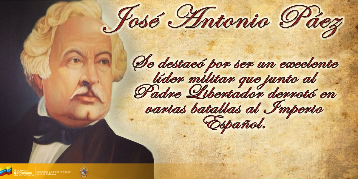PrensaFANB's tweet photo. Hoy se cumplen 143 años del  fallecimiento del “Centauro de los llanos” José Antonio Páez, Prócer Independentista. https://t.co/zjYSiC6ADT