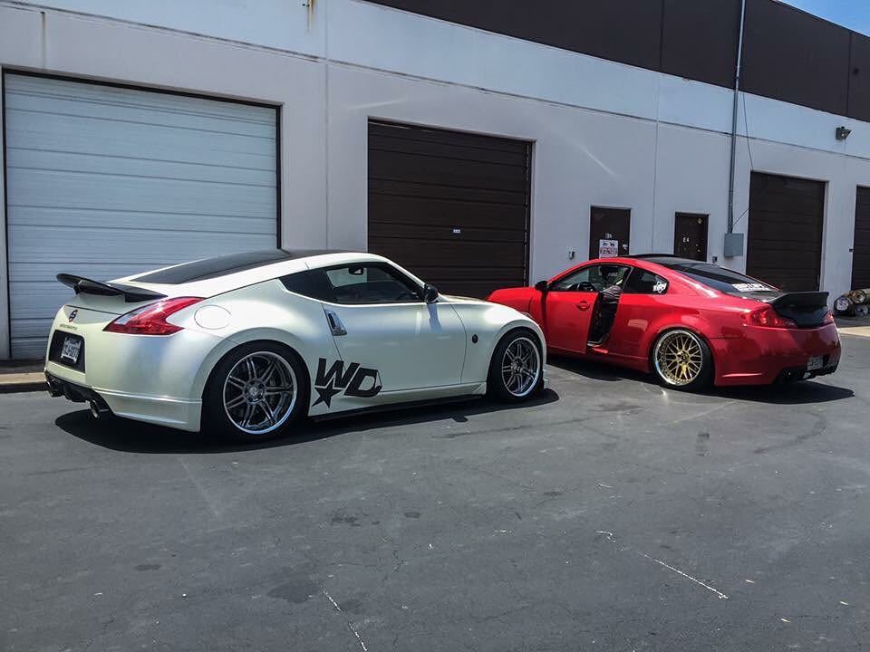 InfinitiAgora's tweet photo. Just outcha with @wrapdynamics 📸; @danifaridi
#g35 #370z #zdays #infinti #nissan #z34 #350gt #lowered #stance #dai… https://t.co/idk9N9nT6u