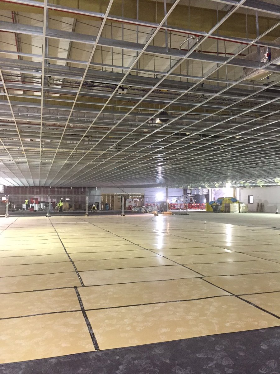 Additional ceiling work underway at MBDA Bolton - 4500sqm ceiling space being installed