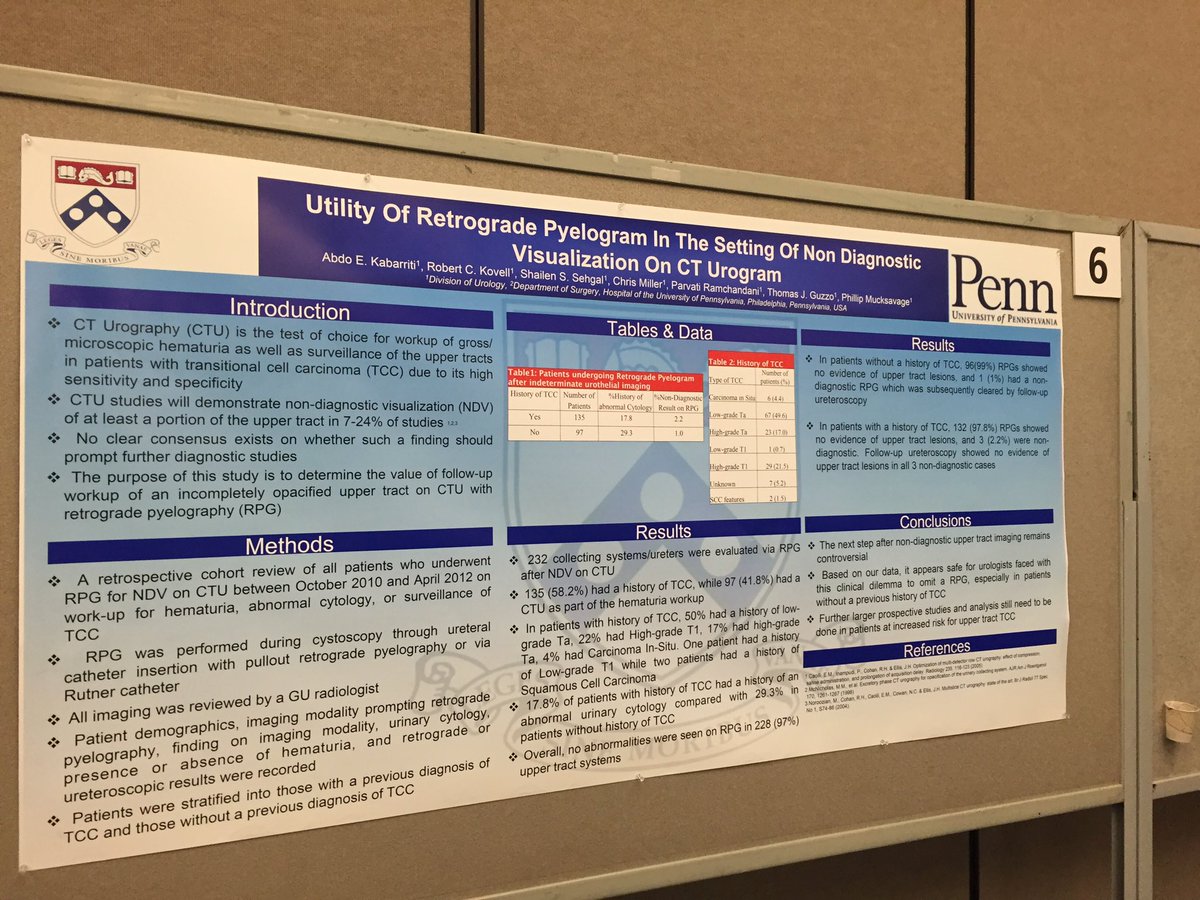 Great study by Dr. Kabaritti-f/u URS after nondiagnostic CT urogram=low yield <a href="/PennUrology/">Penn Urology</a> <a href="/pmucksavage/">Phillip Mucksavage</a> #AUA16