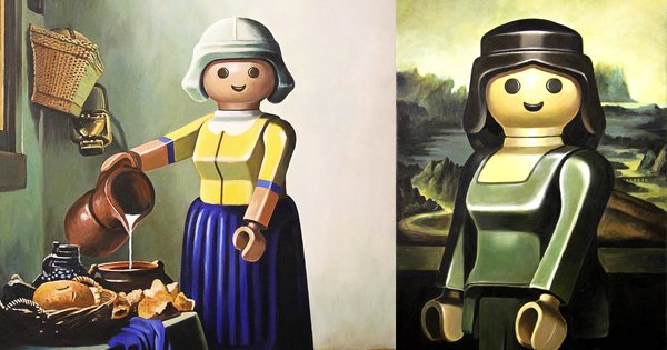 goldenmoustache's tweet photo. Des toiles célèbres reproduites avec des Playmobils https://t.co/zfA7UBitk2 https://t.co/9osFcroh7u