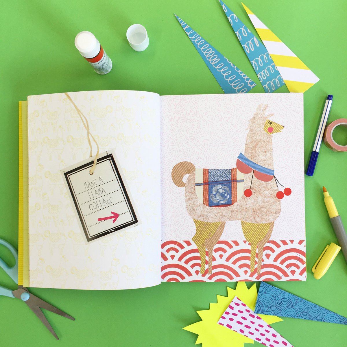 BatsfordBooks's tweet photo. Join us on Monday at 7pm for a free llama #collage event at @DrinkShopDo! #CollageCarnival https://t.co/zJJtMCx3uk