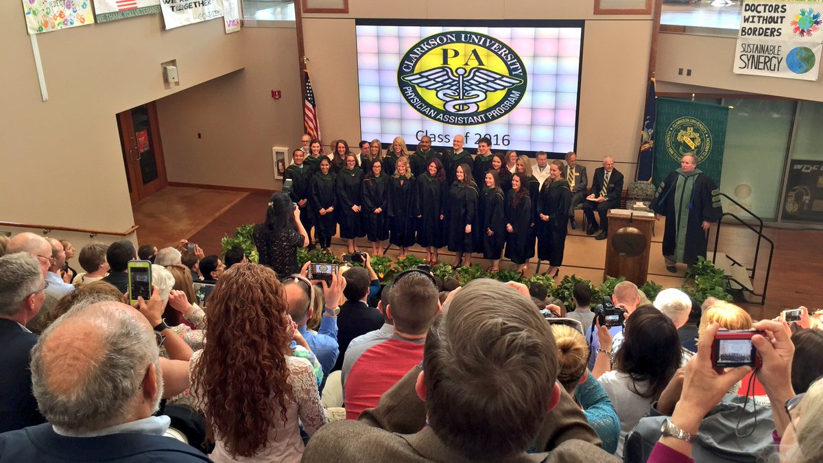 ClarksonUniv's tweet photo. .@ClarksonPA students celebrate their academic achievements at the PA Long White Coat Ceremony https://t.co/nGfujUBLtk