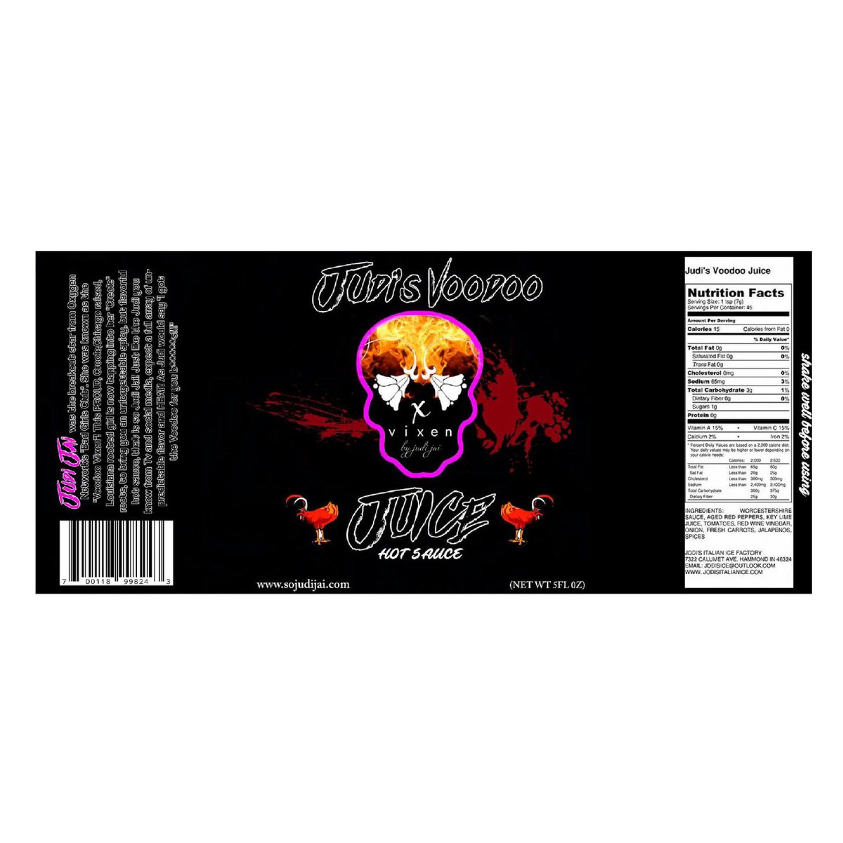JUDiJAiKRAZi's tweet photo. So excited! The finished label for my hot sauce with the ingredients! https://t.co/EvIPD6myyh