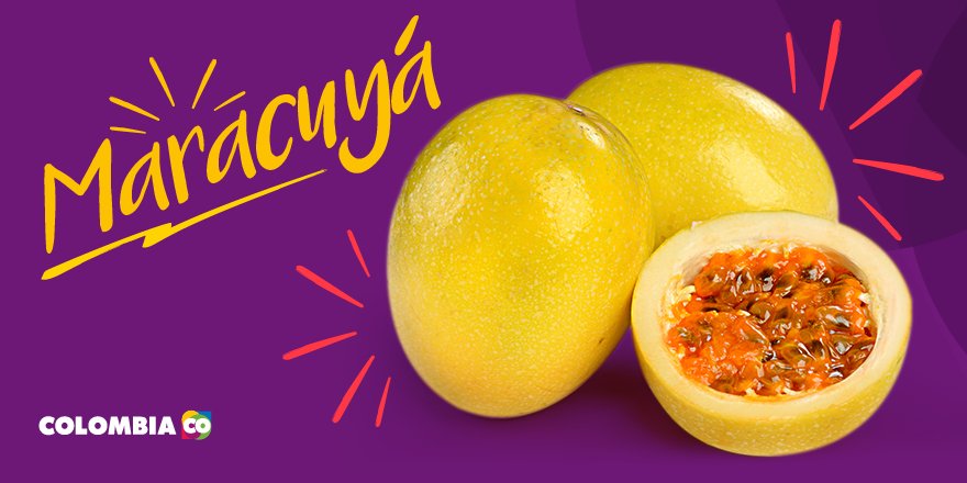 Colombia's tweet photo. Describe la sensación de probar un #Maracuyá. #ElSaborDeColombia en frutas colombianas, naturalmente buenas. https://t.co/22KvO6U7AL