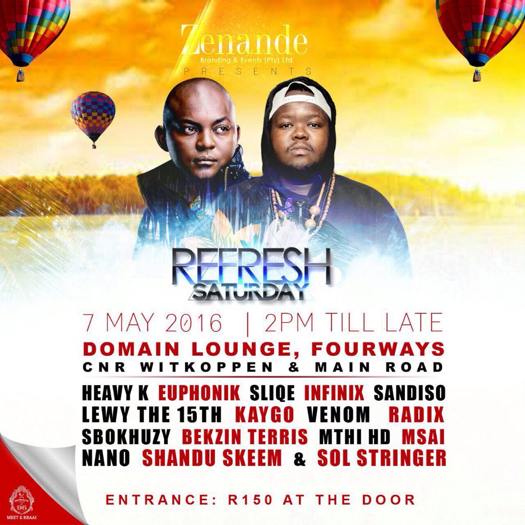ThizaKhumalo's tweet photo. #RefreshWeekend with @Msai_Ngcobo @DjInfinix @mzambiyaSA @DjfanaticSA @@HeavykDrumboss https://t.co/jkL1uu6G5K