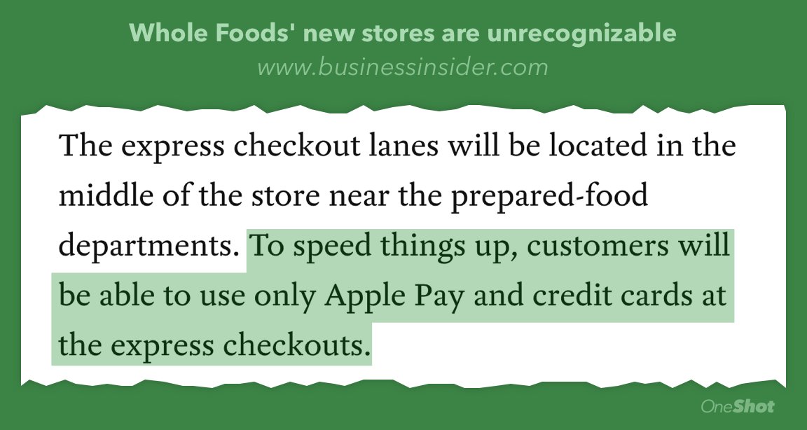 mgsiegler's tweet image. No more getting stuck behind the person paying with $25 worth of nickels... 💰👍 businessinsider.com/inside-whole-f…